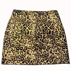 QED London | Leopard Gold Skirt | Medium